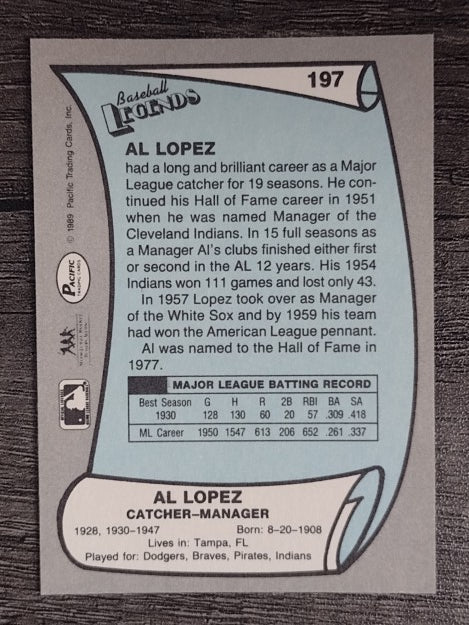 1989 Pacific Legends II #197 Al Lopez