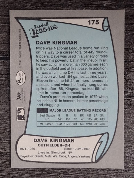 1989 Pacific Legends II #175 Dave Kingman