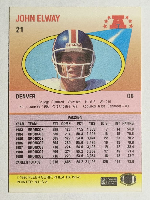 1990 Fleer #21 John Elway