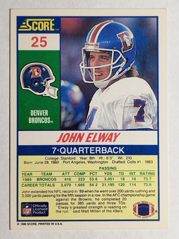 1990 Score #25 John Elway