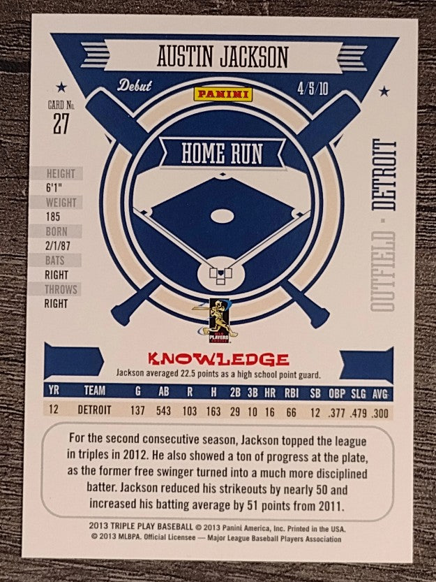 2013 Triple Play #27 Austin Jackson