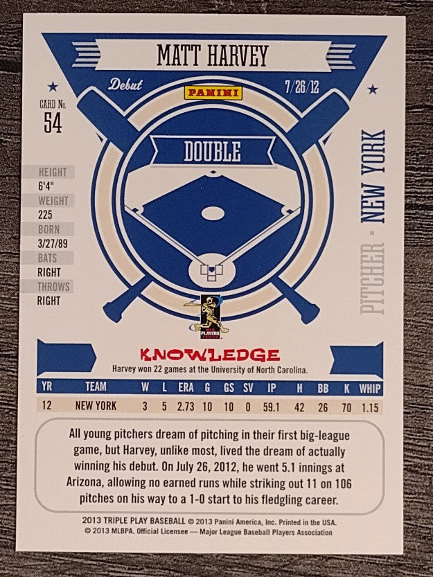 2013 Triple Play #54 Matt Harvey