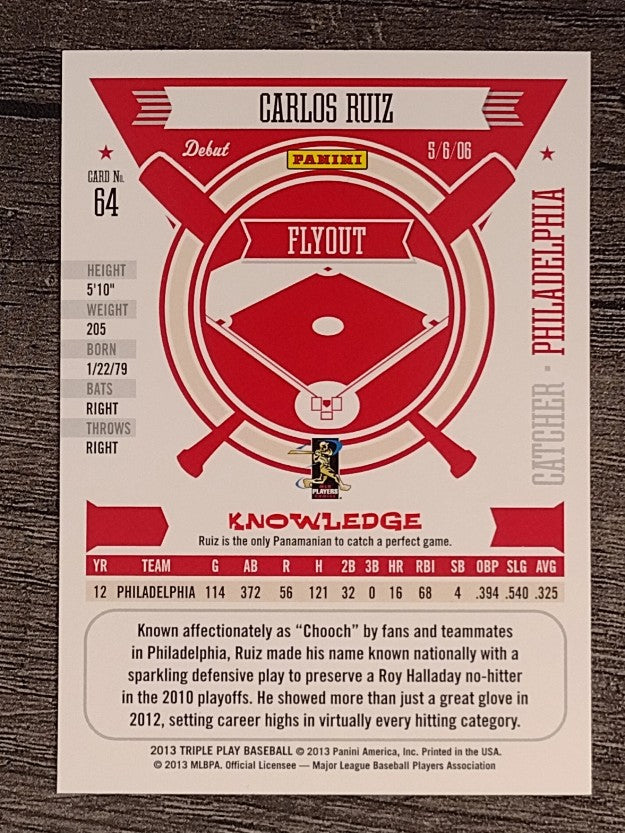 2013 Triple Play #64 Carlos Ruiz