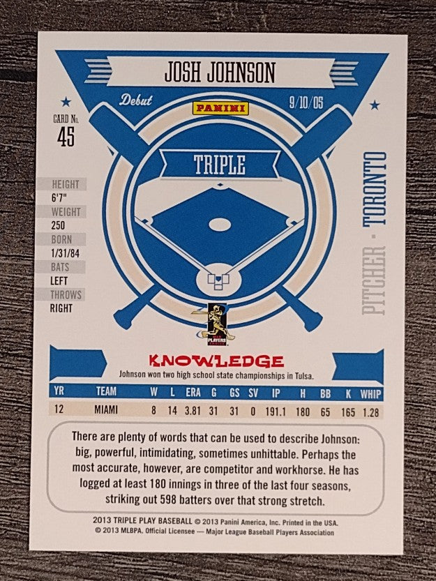 2013 Triple Play #45 Josh Johnson