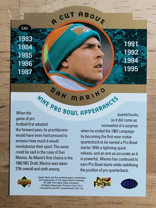 1996 Collector's Choice Dan Marino A Cut Above #CA3 Dan Marino/Pass Master