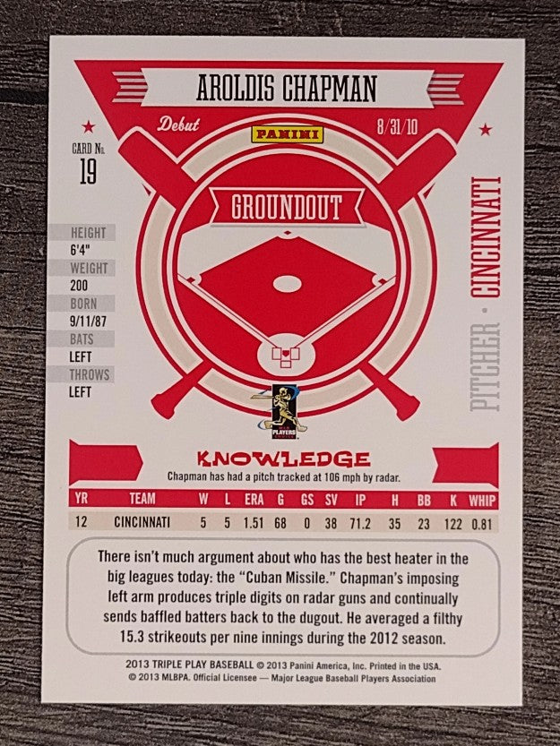2013 Triple Play #19 Aroldis Chapman