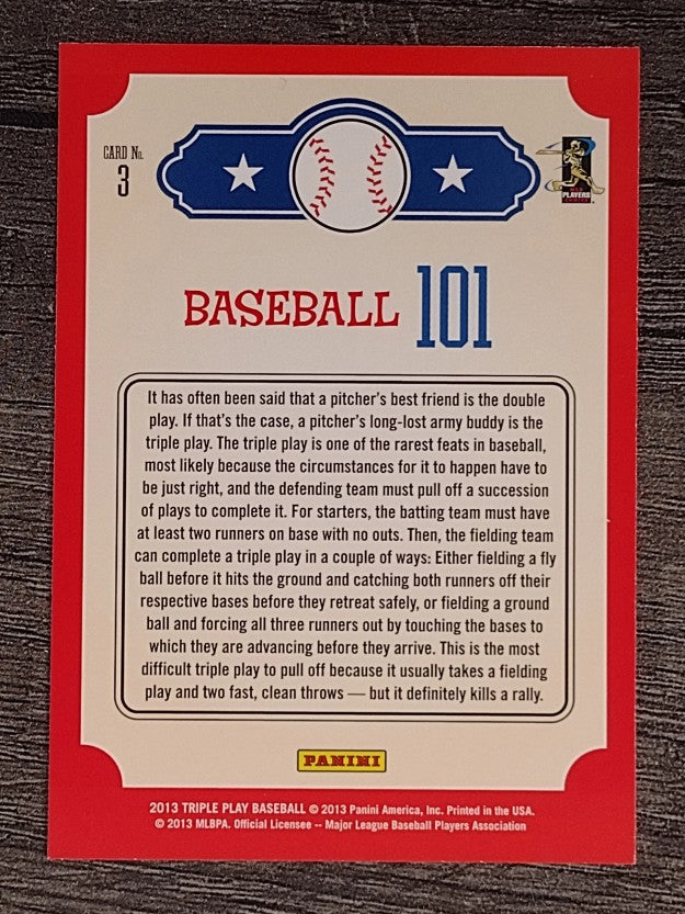 2013 Triple Play Baseball 101 #3 Triple Play
