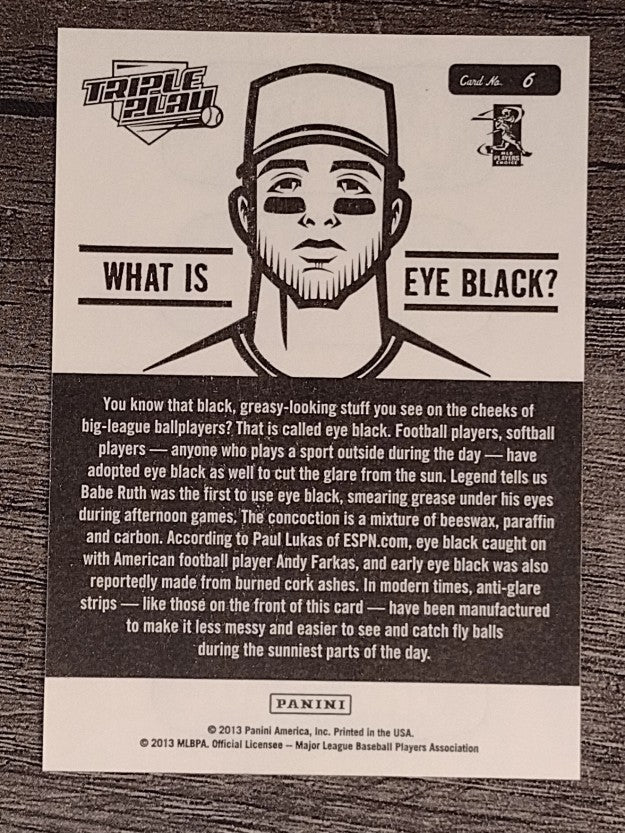 2013 Triple Play Eye Black #6 Miguel Cabrera