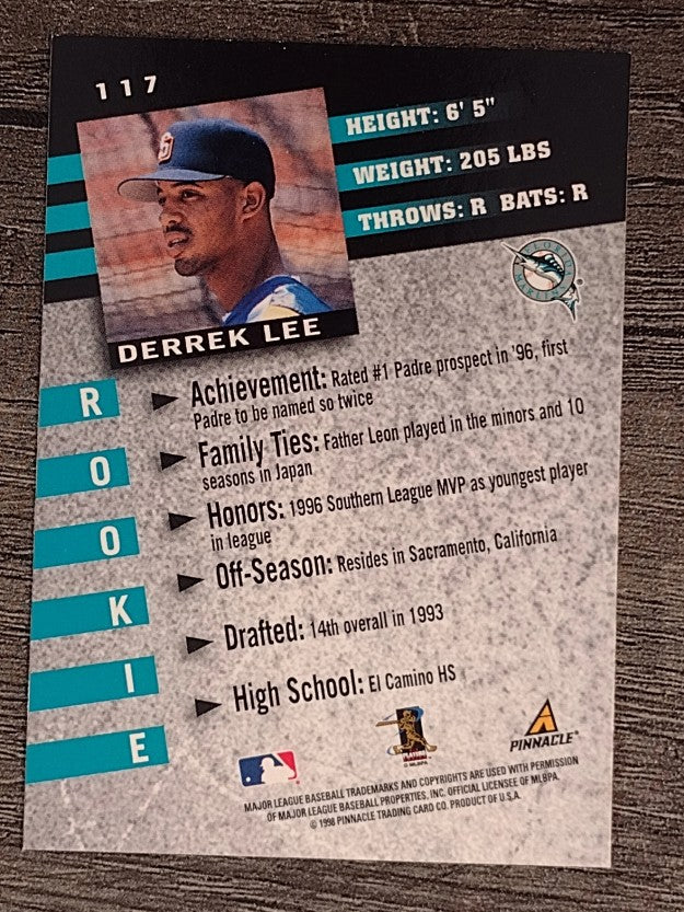 1998 Pinnacle Inside #117 Derrek Lee