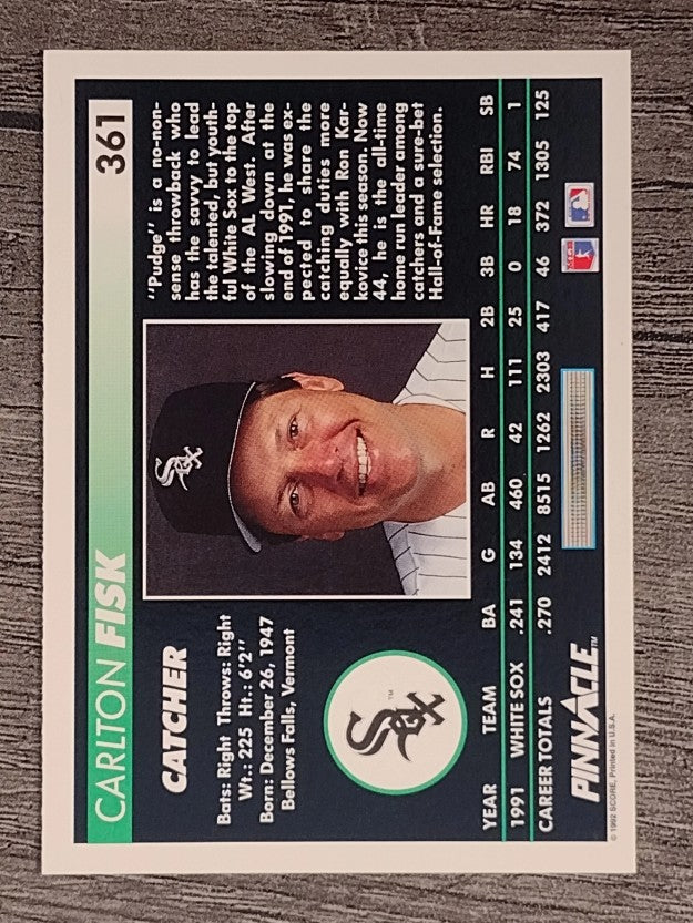 1992 Pinnacle #361 Carlton Fisk