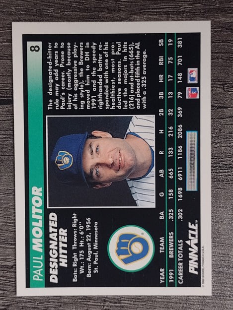 1992 Pinnacle #8 Paul Molitor