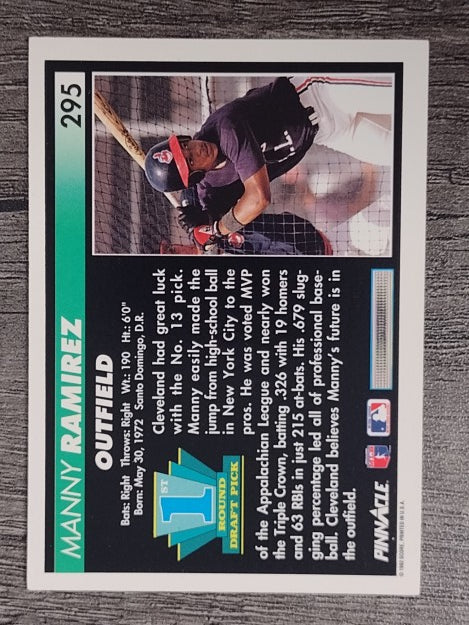 1992 Pinnacle #295 Manny Ramirez RC