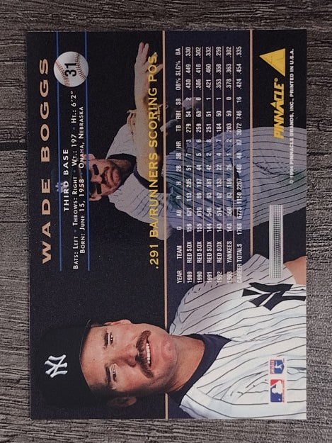 1994 Pinnacle #31 Wade Boggs