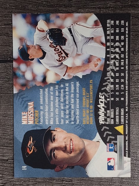 1995 Pinnacle #14 Mike Mussina