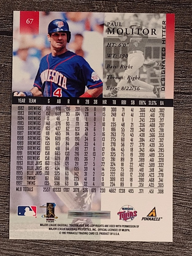 1998 Pinnacle #67 Paul Molitor