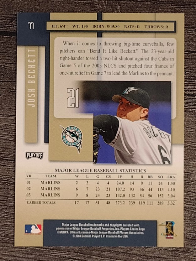 2004 Playoff Prestige #77 Josh Beckett