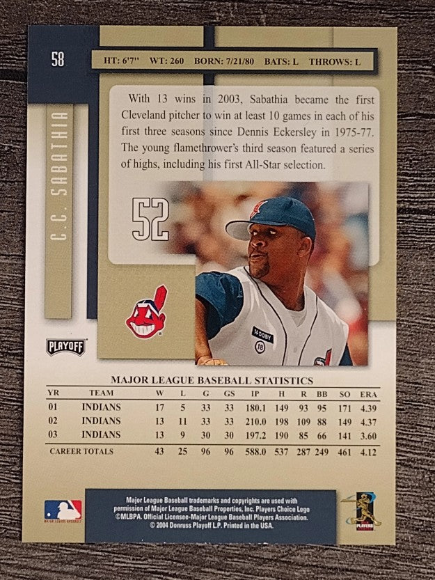 2004 Playoff Prestige #58 C.C. Sabathia