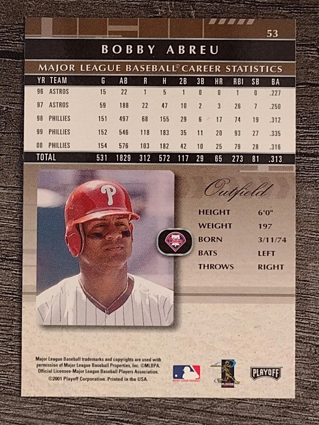 2001 Absolute Memorabilia #53 Bob Abreu
