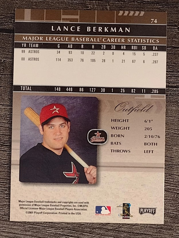 2001 Absolute Memorabilia #74 Lance Berkman