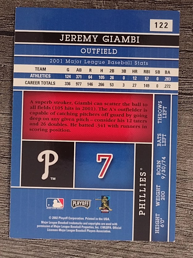 2002 Absolute Memorabilia #122 Jeremy Giambi