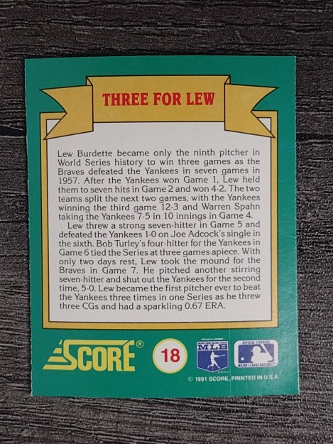 1991 Score Magic Motion Trivia #18 Trivia Card 18