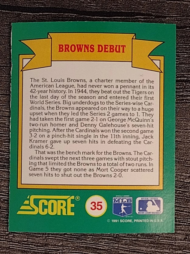 1991 Score Magic Motion Trivia #35 Trivia Card 35