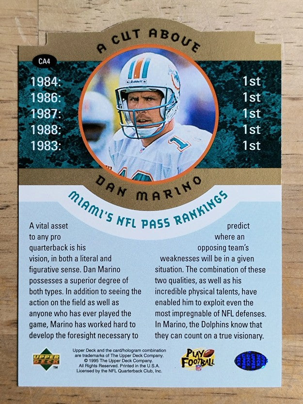 1996 Collector's Choice Dan Marino A Cut Above #CA4 Dan Marino/True Visionary
