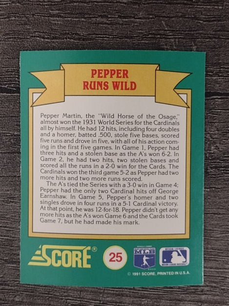 1991 Score Magic Motion Trivia #25 Trivia Card 25