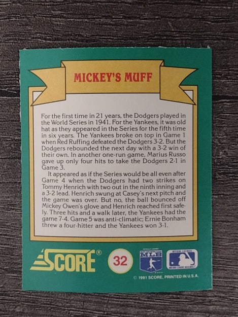 1991 Score Magic Motion Trivia #32 Trivia Card 32