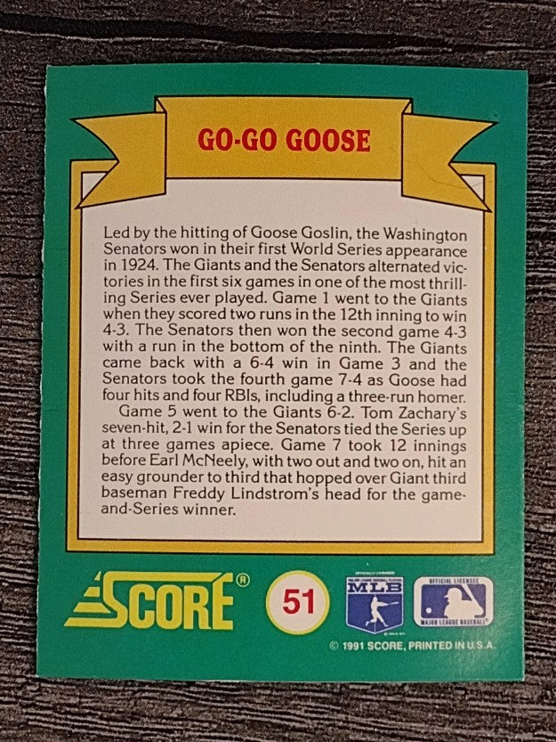 1991 Score Magic Motion Trivia #51 Trivia Card 51