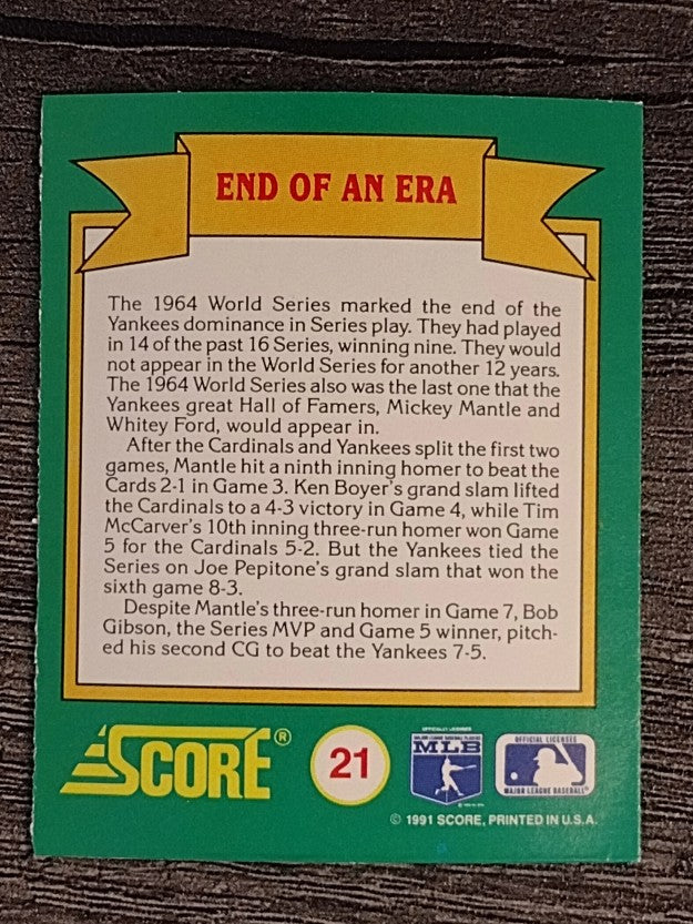 1991 Score Magic Motion Trivia #21 Trivia Card 21