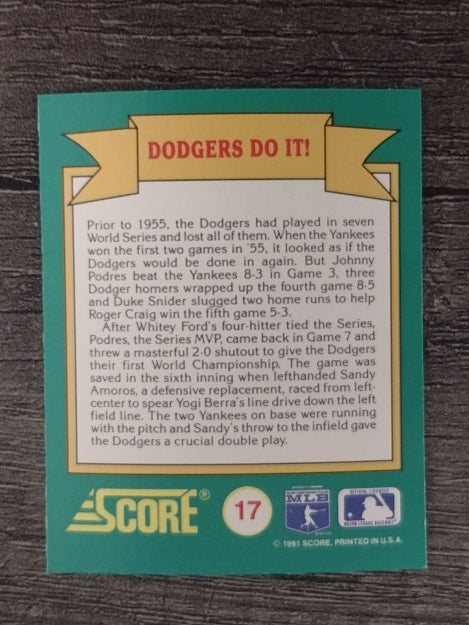 1991 Score Magic Motion Trivia #17 Trivia Card 17