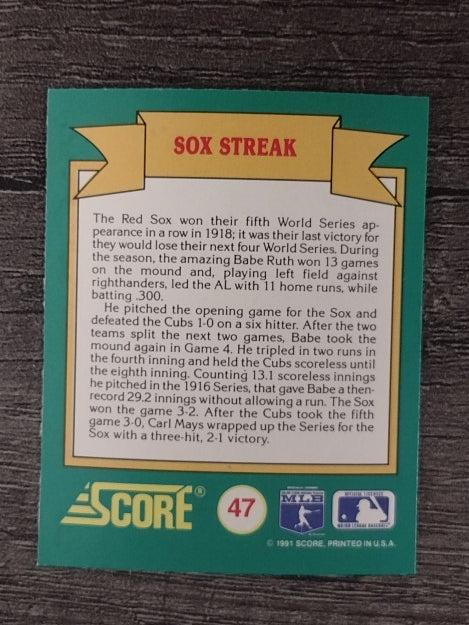 1991 Score Magic Motion Trivia #47 Trivia Card 47