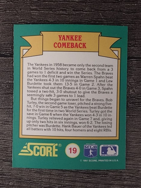 1991 Score Magic Motion Trivia #19 Trivia Card 19