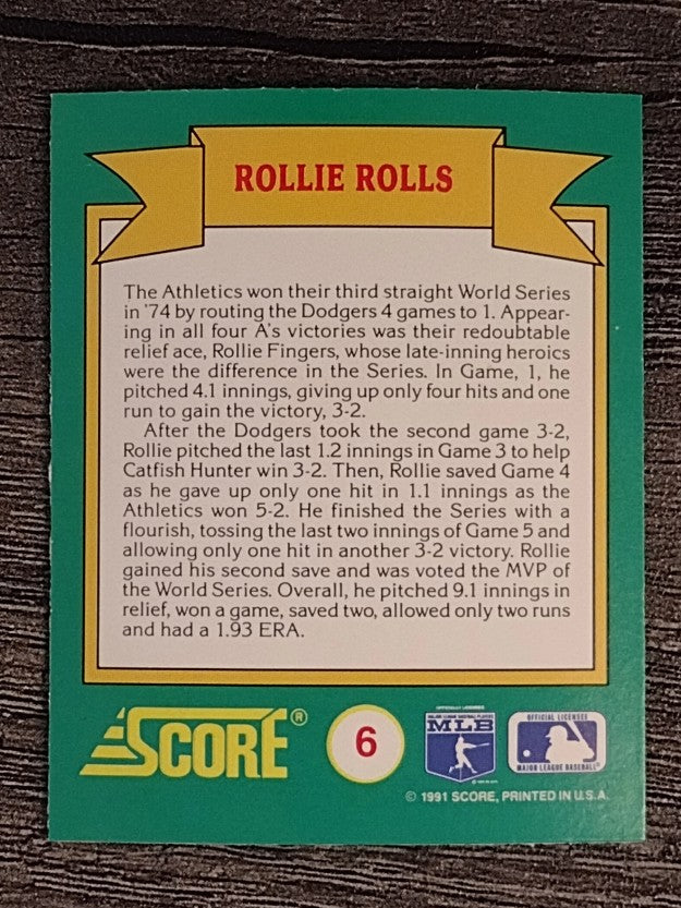 1991 Score Magic Motion Trivia #6 Trivia Card 6
