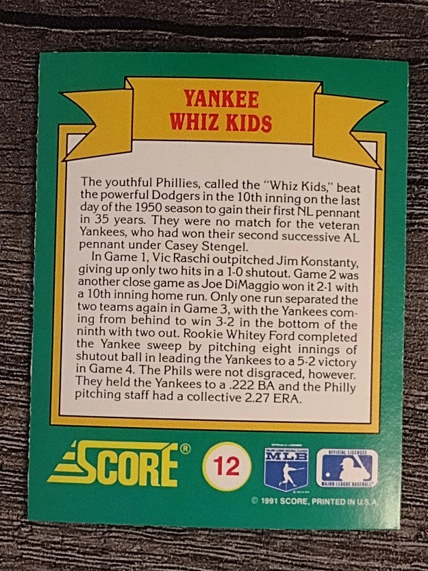 1991 Score Magic Motion Trivia #12 Trivia Card 12
