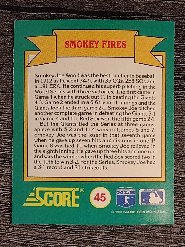 1991 Score Magic Motion Trivia #45 Trivia Card 45