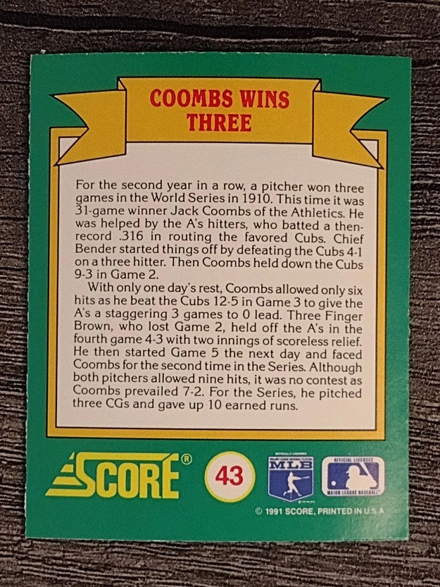 1991 Score Magic Motion Trivia #43 Trivia Card 43