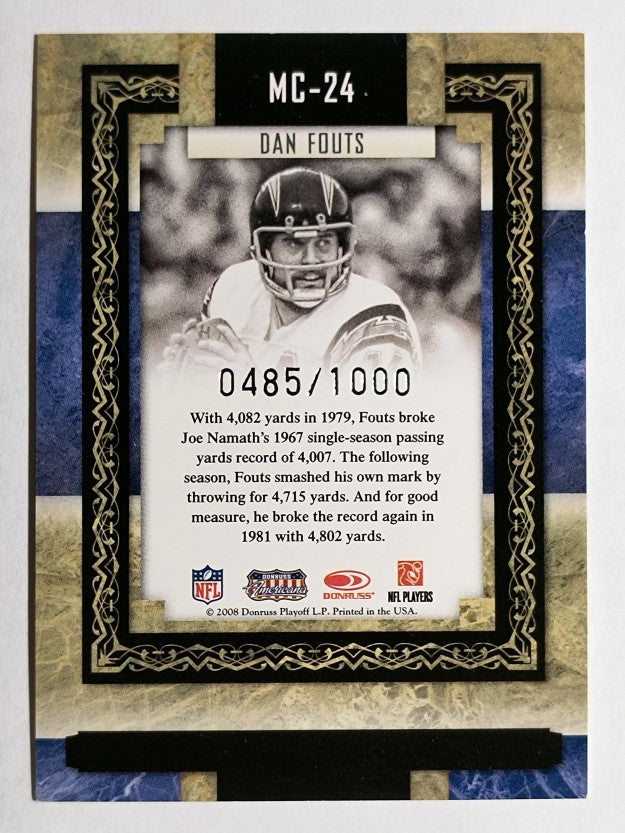 2008 Donruss Sports Legends Museum Collection #24 Dan Fouts