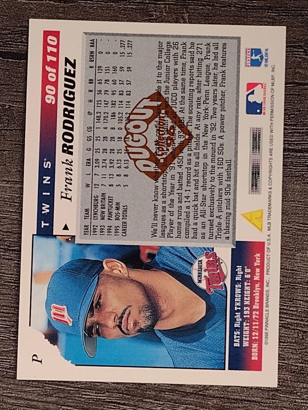1996 Score Dugout Collection #A90 Frank Rodriguez