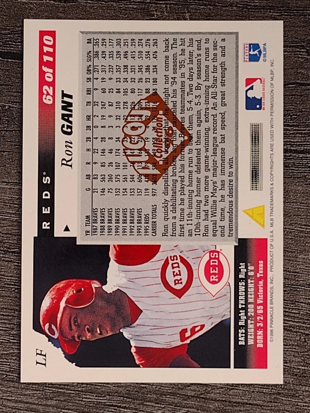 1996 Score Dugout Collection #B62 Ron Gant