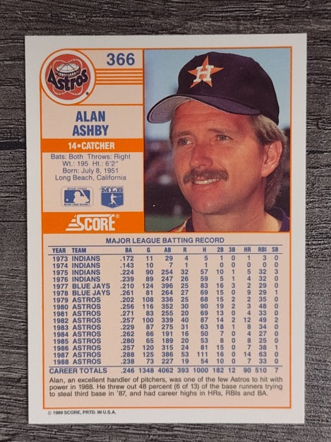 1989 Score #366 Alan Ashby