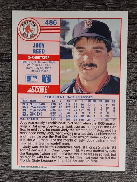 1989 Score #486 Jody Reed