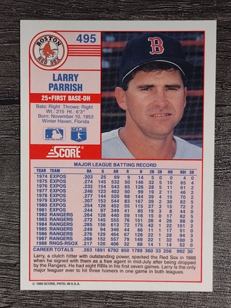 1989 Score #495 Larry Parrish