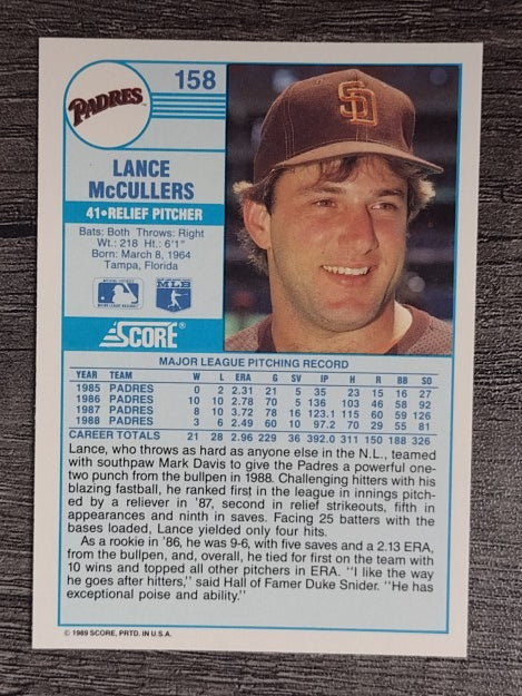 1989 Score #158 Lance McCullers