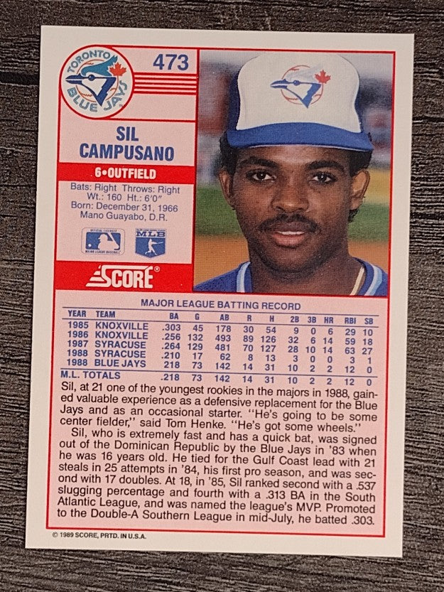 1989 Score #473 Sil Campusano