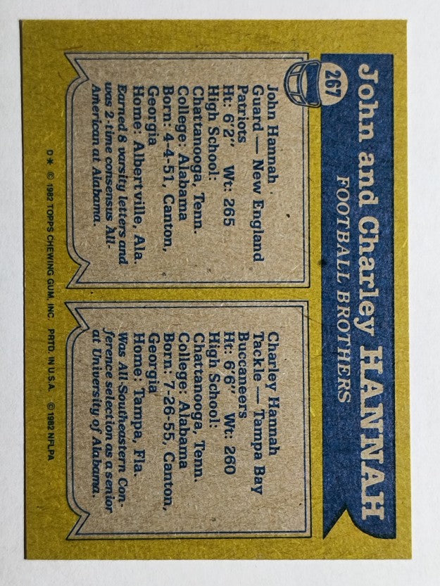 1982 Topps #267 Brothers: Hannah/John and Charley
