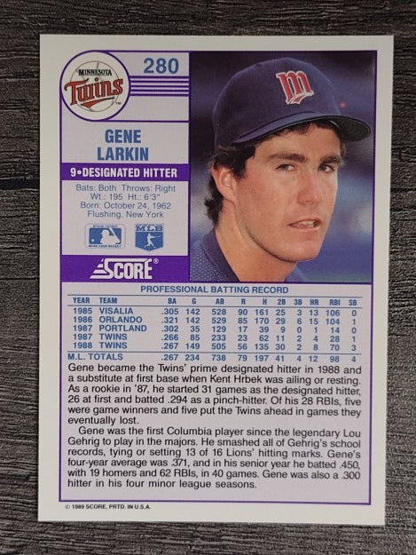1989 Score #280 Gene Larkin
