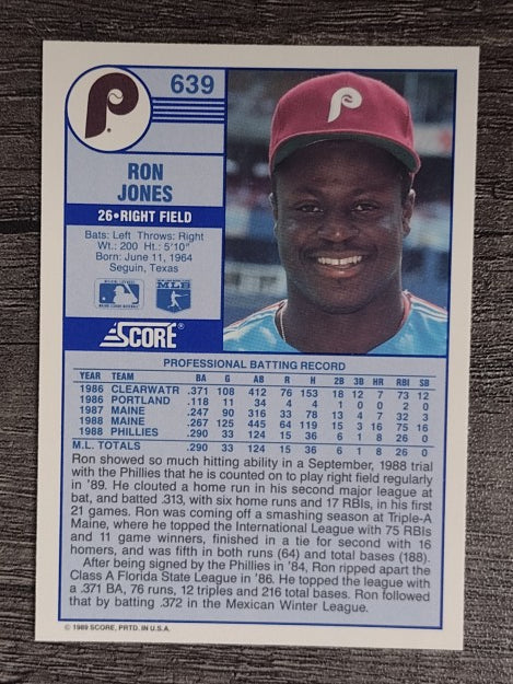 1989 Score #639 Ron Jones