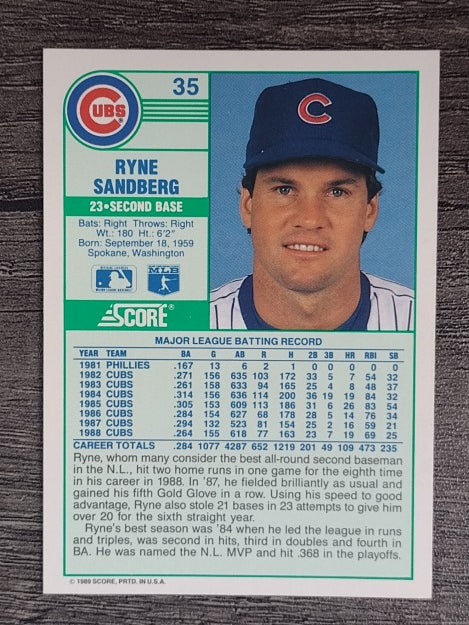 1989 Score #35 Ryne Sandberg